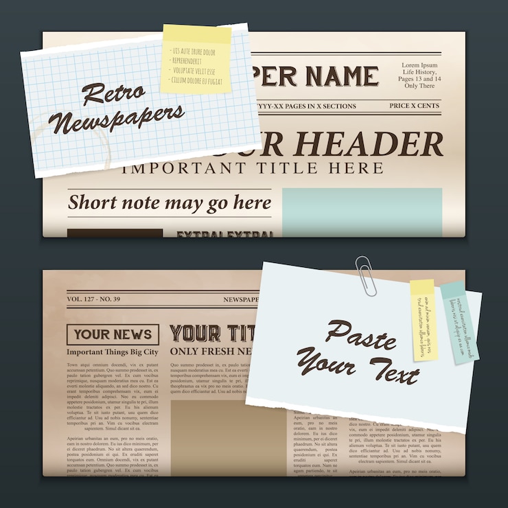 Gratis Vector vintage krantenbanners