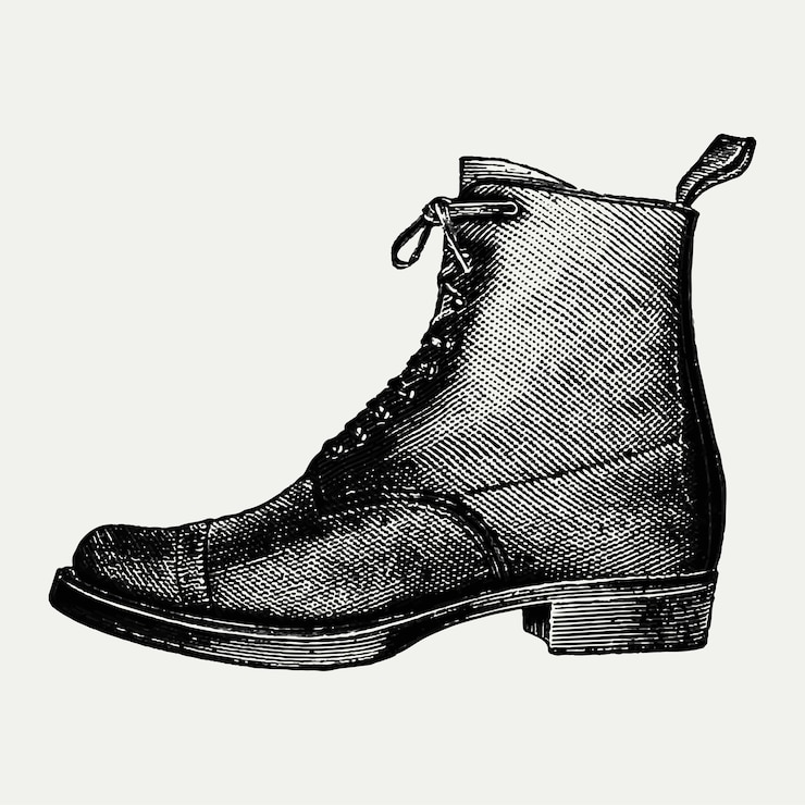 Gratis Vector vintage laarsillustratie