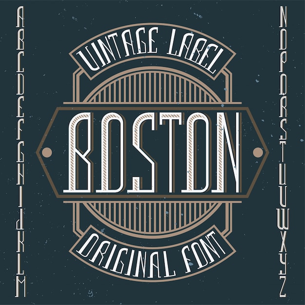 Gratis vector vintage label lettertype genaamd boston. goed te gebruiken in creatieve labels.