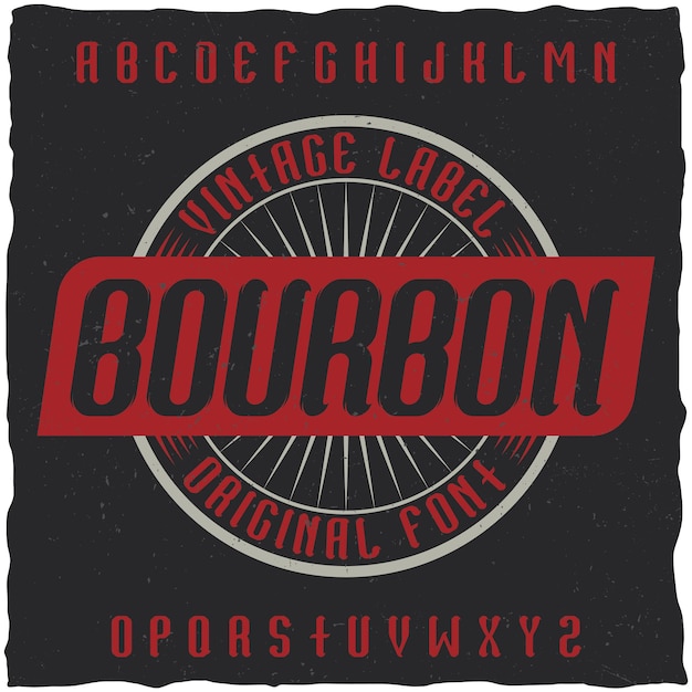 Gratis vector vintage label lettertype genaamd bourbon.