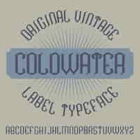 Gratis vector vintage label lettertype genaamd coldwater.