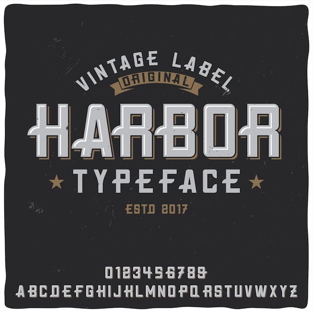 Gratis vector vintage label lettertype genaamd 