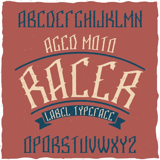 Gratis vector vintage label lettertype genaamd stone.