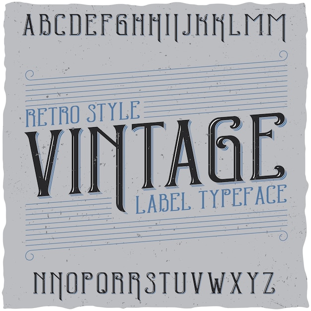 Gratis vector vintage label lettertype genaamd vintage.