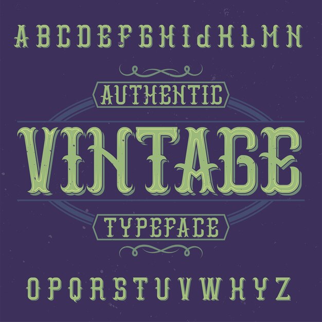 Vintage label lettertype genaamd Vintage.