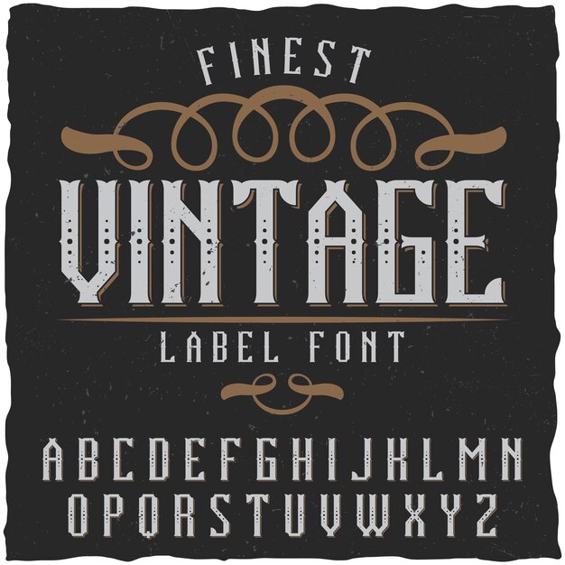 Vintage label lettertype. Goed te gebruiken in elk klassiek labelontwerp.