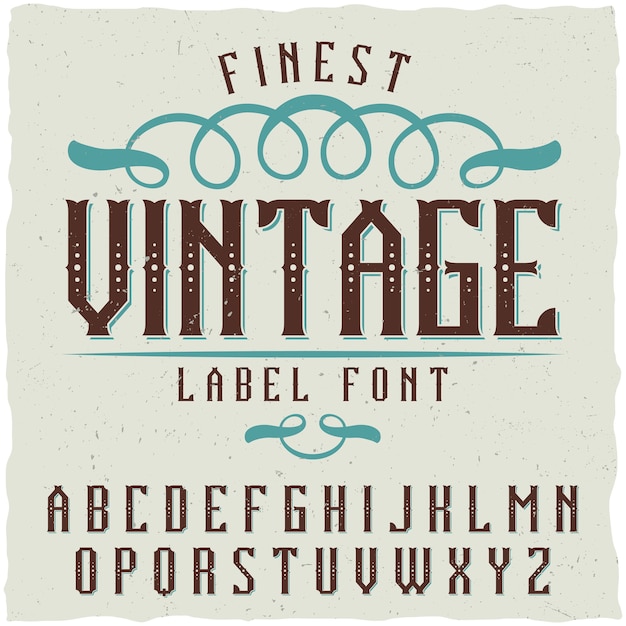 Vintage label lettertype. Goed te gebruiken in elk klassiek labelontwerp.
