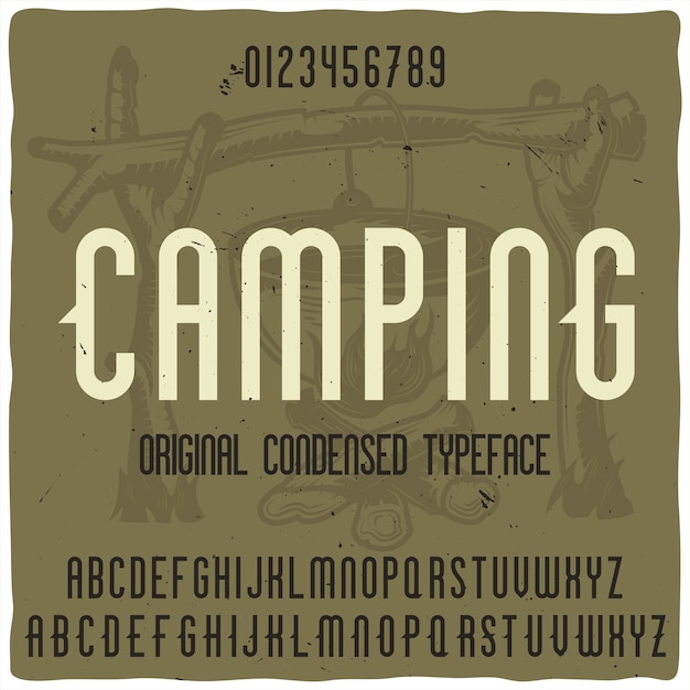 Vintage label lettertype met de naam 