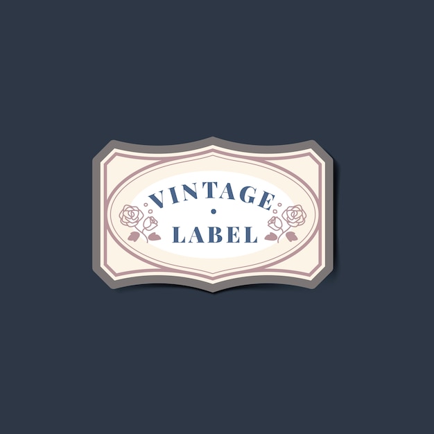 Gratis vector vintage label sticker versierd met rozen vector