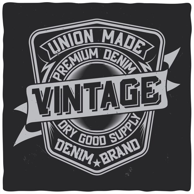 Vintage labelontwerp met belettering samenstelling op donker