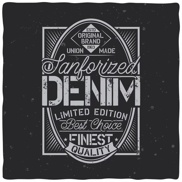Vintage labelontwerp met belettering samenstelling op donker