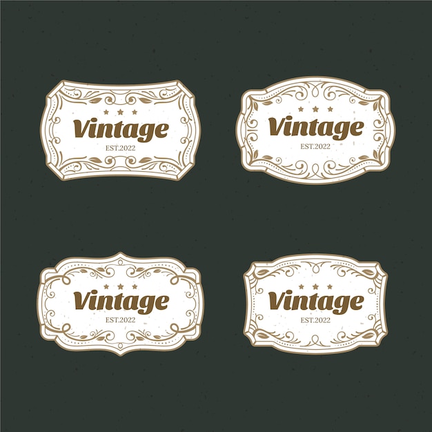 Gratis vector vintage labelontwerpcollectie