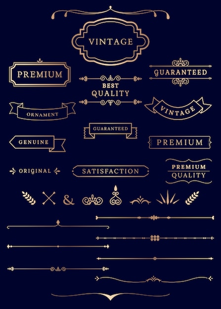 Vintage labels en banners