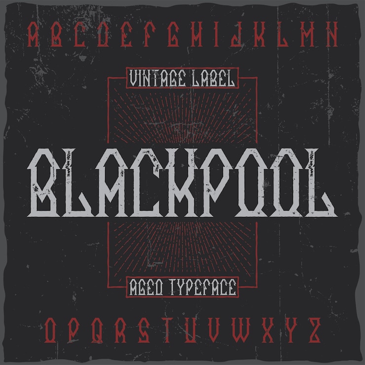 Gratis Vector vintage labeltype met de naam blackpool.