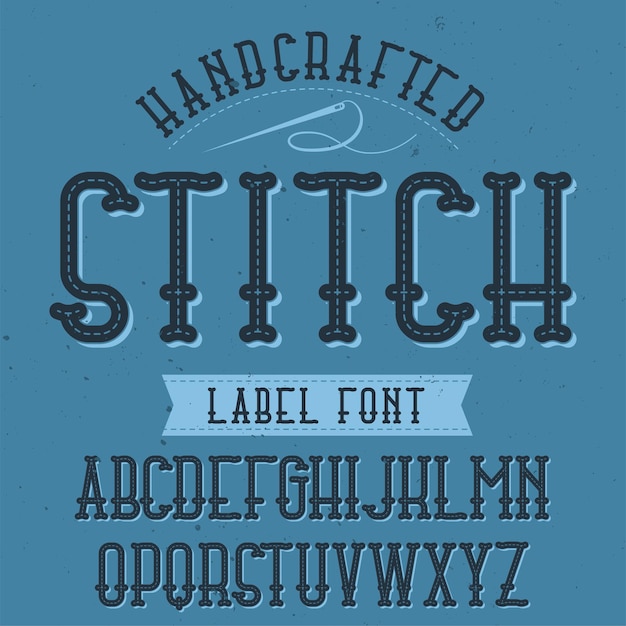 Vintage labeltype met de naam Stitch