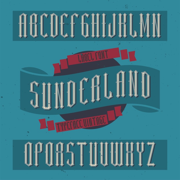 Gratis vector vintage labeltype met de naam sunderland