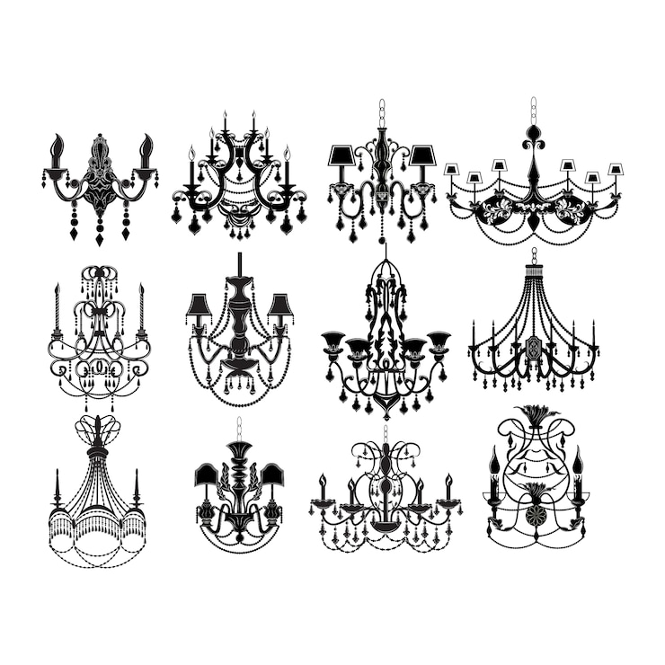 Gratis Vector vintage lampen collectie