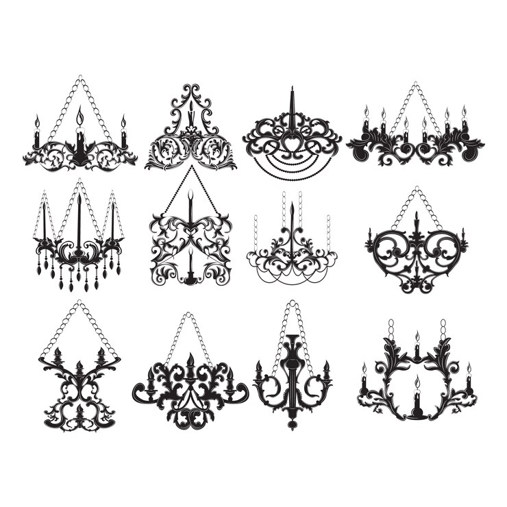 Gratis Vector vintage lampen collectie