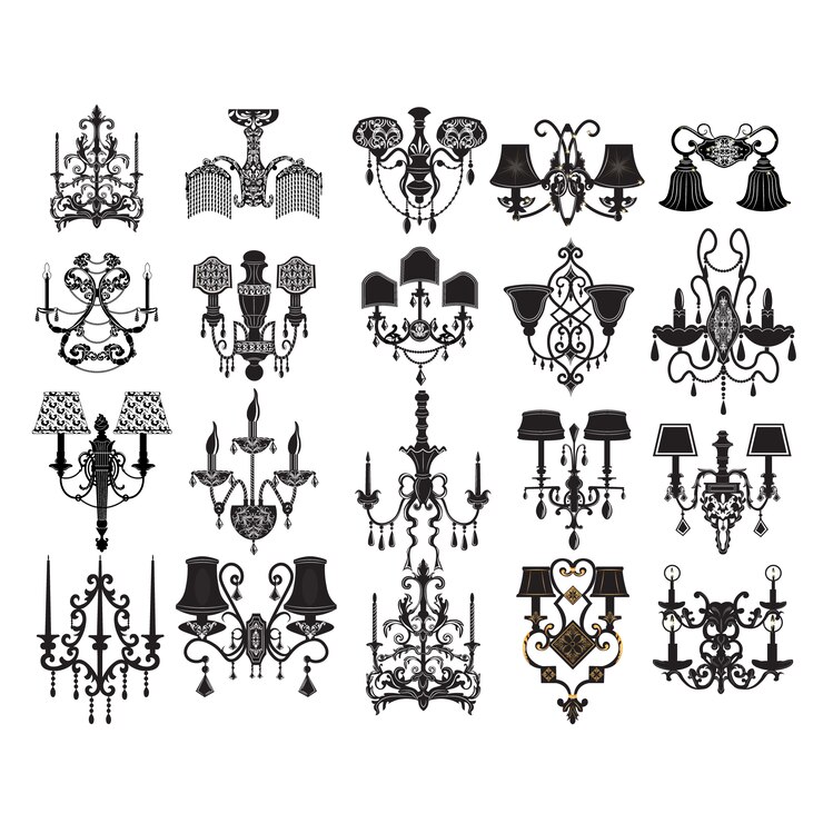 Gratis Vector vintage lampen collectie