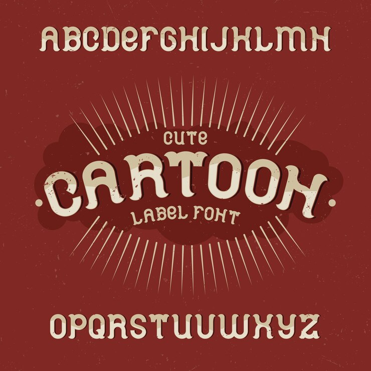 Gratis Vector vintage lettertype genaamd cartoon. goed lettertype om in elk vintage logo te gebruiken.