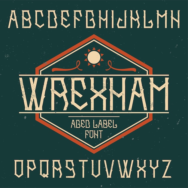 Vintage lettertype genaamd Wrexham.
