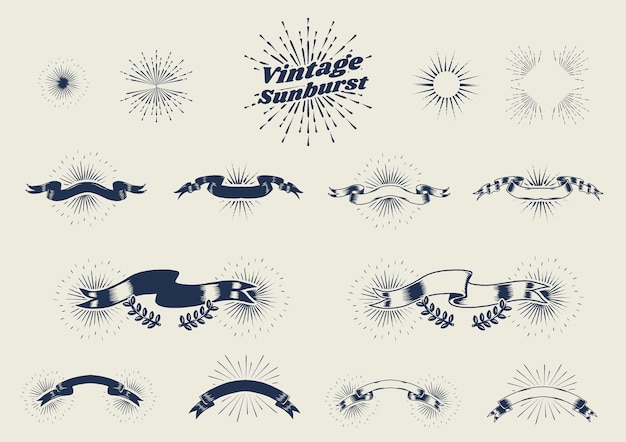 Gratis vector vintage lintbanners