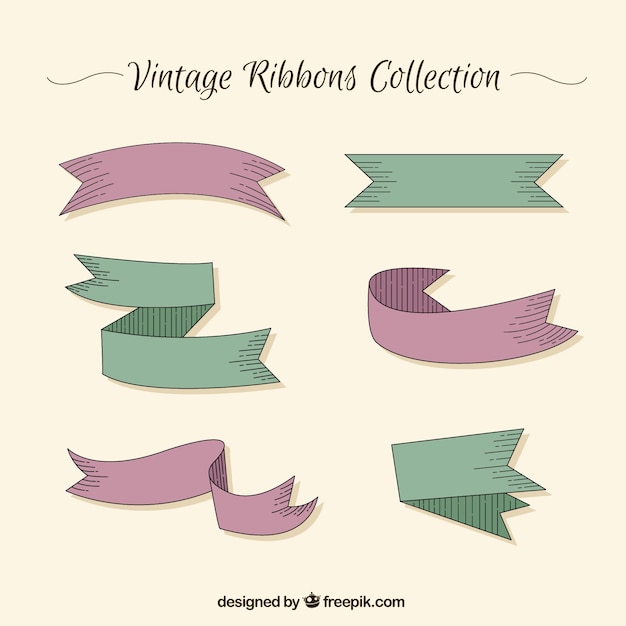 Gratis vector vintage linten vector pack