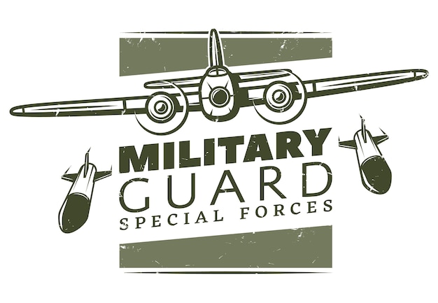 Gratis vector vintage militaire logo sjabloon