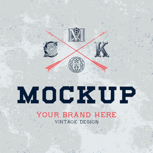 Gratis vector vintage mockup logo ontwerp vector