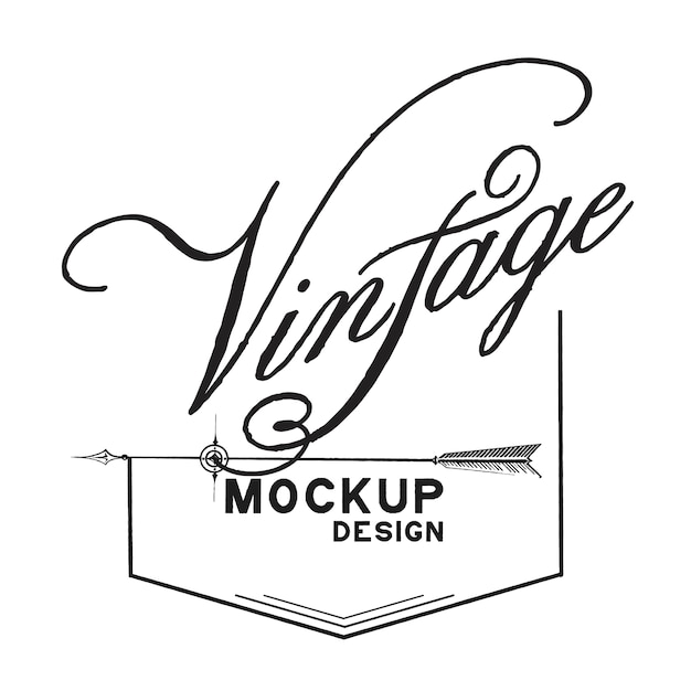 Gratis vector vintage mockup logo ontwerp vector
