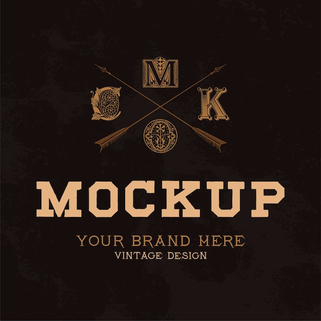 Gratis vector vintage mockup logo ontwerp vector