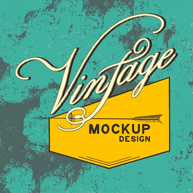 Gratis vector vintage mockup logo ontwerp vector