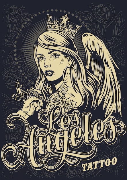 Vintage monochrome tattoo festival poster