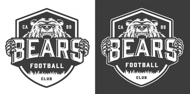 Vintage monochroom voetbalteam mascotte logo