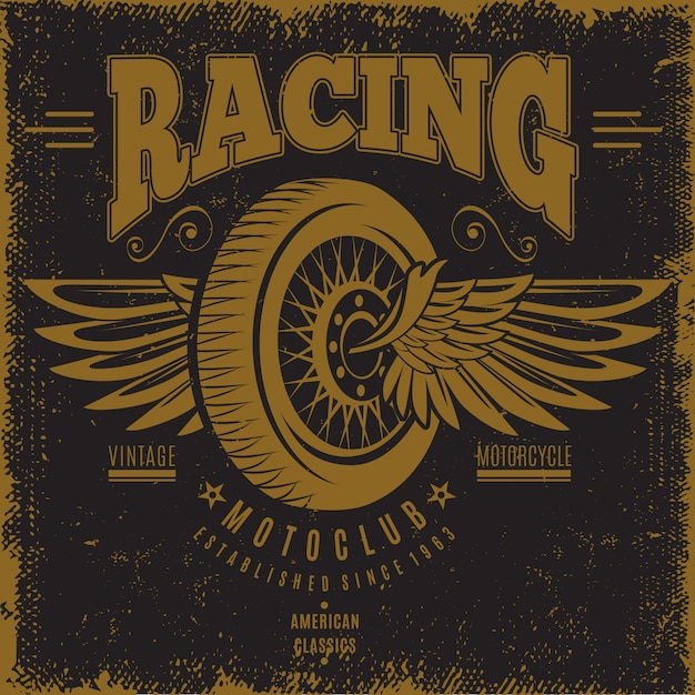 Gratis vector vintage moto club-poster