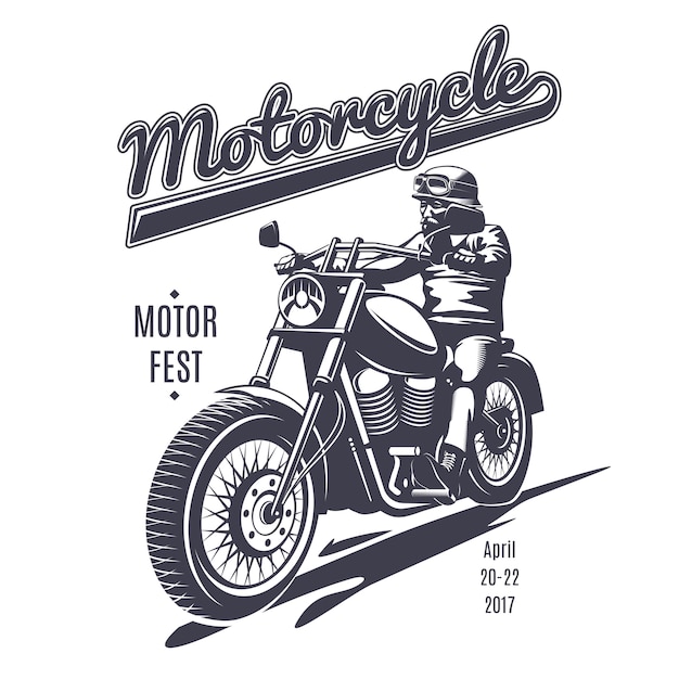 Vintage Moto Fest logo sjabloon