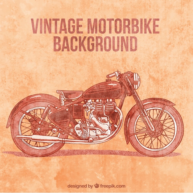 Gratis vector vintage motor op een grunge achtergrond