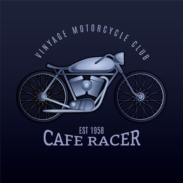 Vintage motorfiets logo met kleurovergang