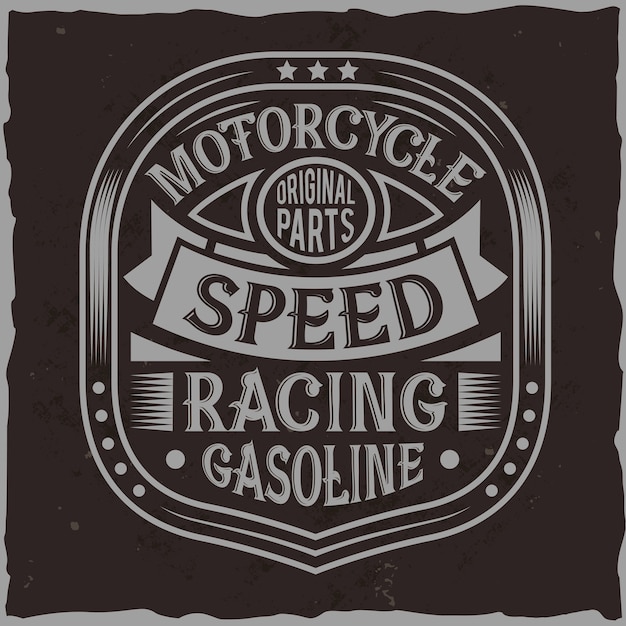 Vintage motorlabel met lettersamenstelling