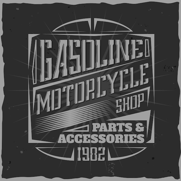 Vintage motorlabel met lettersamenstelling