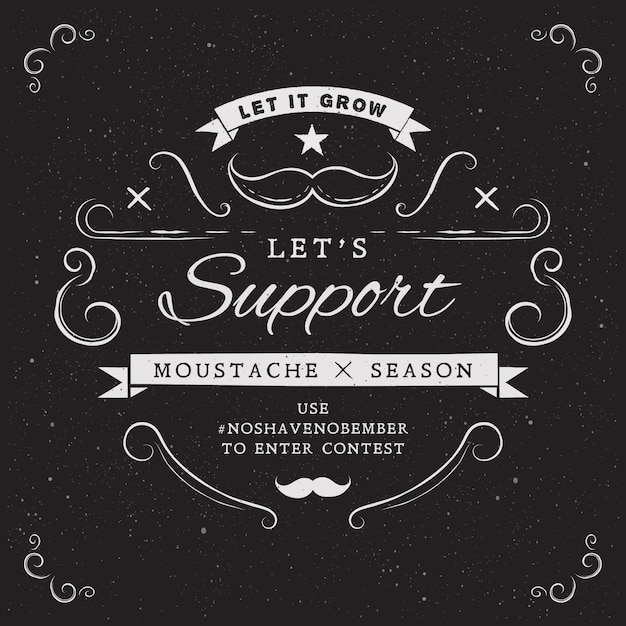 Gratis vector vintage movember ontwerp achtergrond