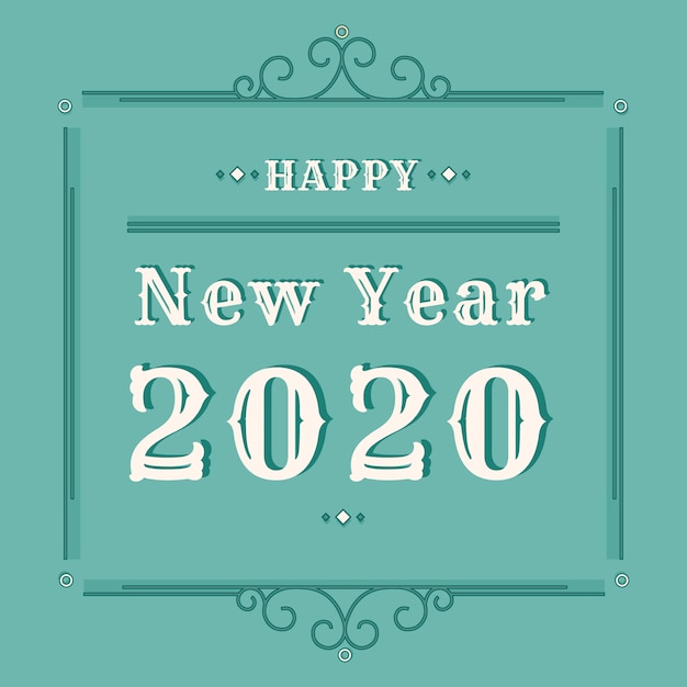 Gratis vector vintage nieuwe jaar 2020 achtergrond