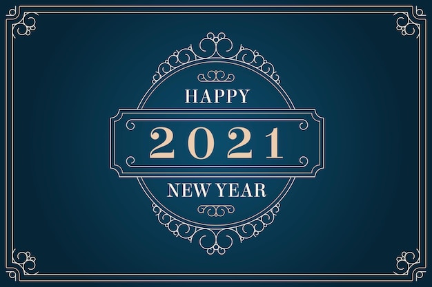 Gratis vector vintage nieuwjaar 2021 achtergrond