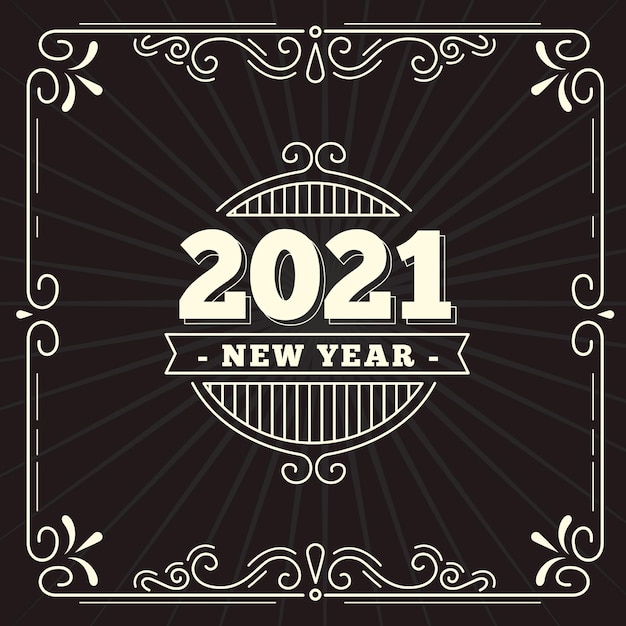 Gratis vector vintage nieuwjaar 2021