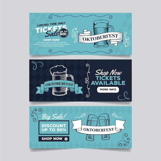 Vintage ontwerp oktoberfest banners