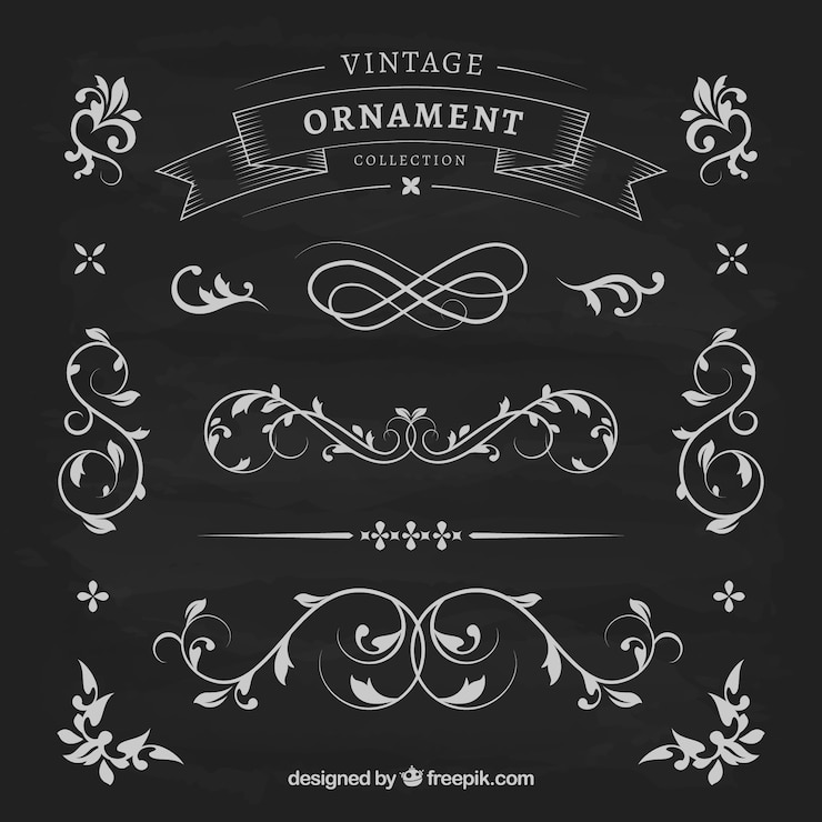 Gratis Vector vintage ornament collectie