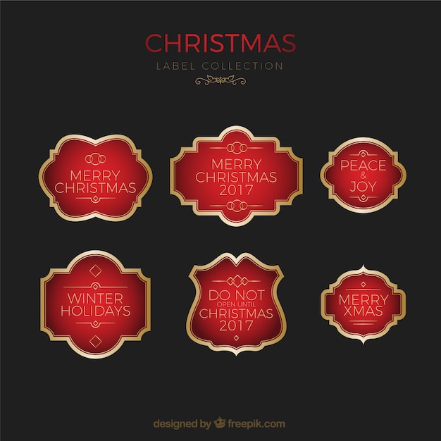 Gratis vector vintage pakket kerstlabels