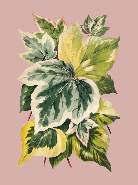 Vintage planten en bladeren illustratie