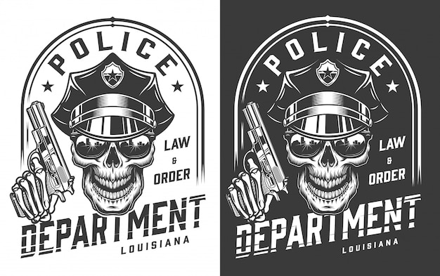 Gratis vector vintage politieagent embleem concept