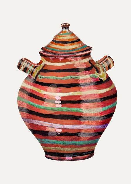 Vintage pot vectorillustratie, geremixt van de kunstwerken van de National Gallery of Art-collectie